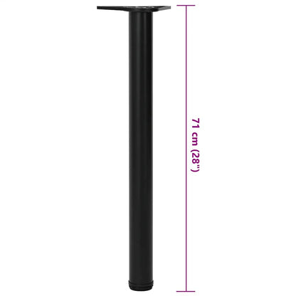 Set Gambe per Tavolo 4 pz Nere Regolabili in Altezza 710 mm