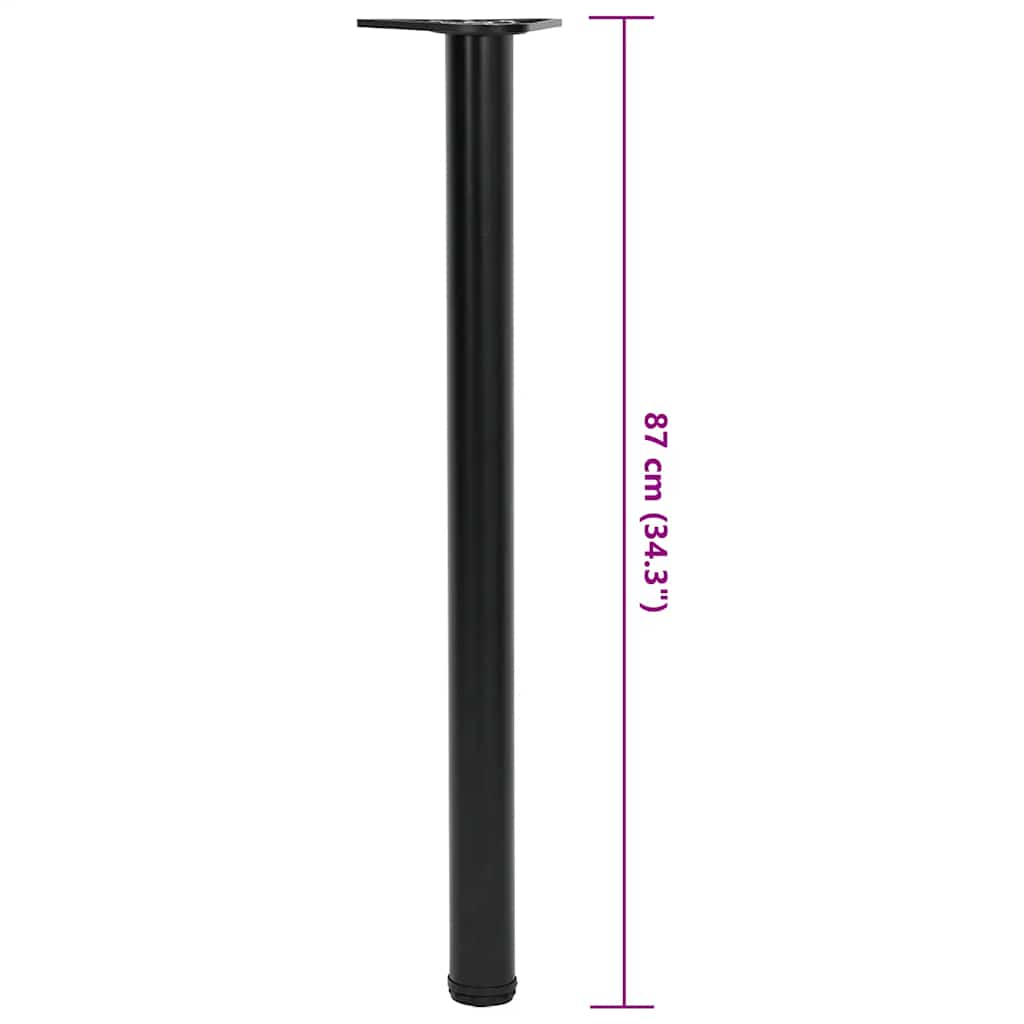 Set Gambe Tavolo Altezza Regolabile Nere 870 mm