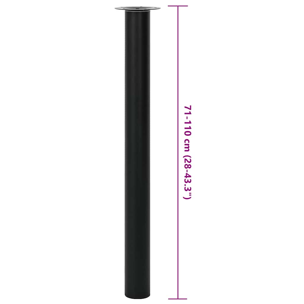 Gambe Telescopiche per Tavolo 2 pz Nere 710 mm-1100 mm | homemem39