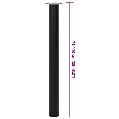 Gambe Telescopiche per Tavolo 2 pz Nere 710 mm-1100 mm
