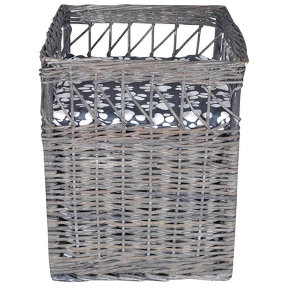 Albero Gatti in Salice Casetta/Cuccia/Tiragraffi con Cuscino Quadrato - homemem39