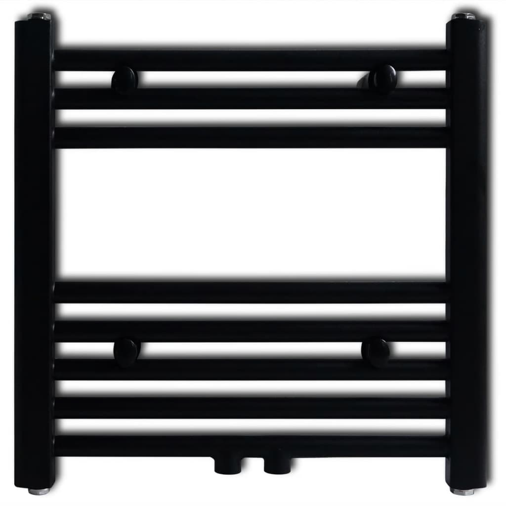 Radiatore Centrale Portasciugamano Dritto Nero 480 x 480 mm