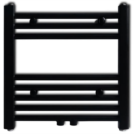 Radiatore Centrale Portasciugamano Dritto Nero 480 x 480 mm | homemem39