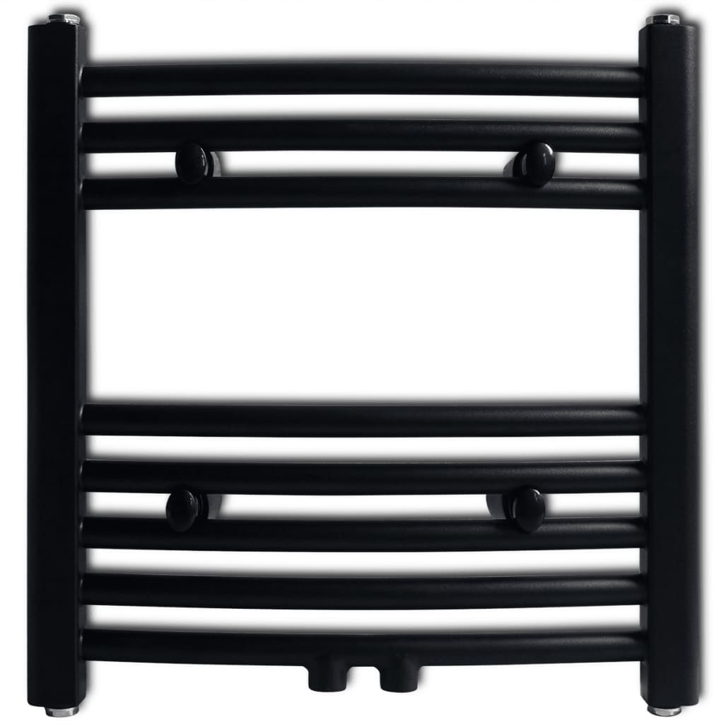 Radiatore Centrale Portasciugamano Curvo Nero 480 x 480 mm | homemem39