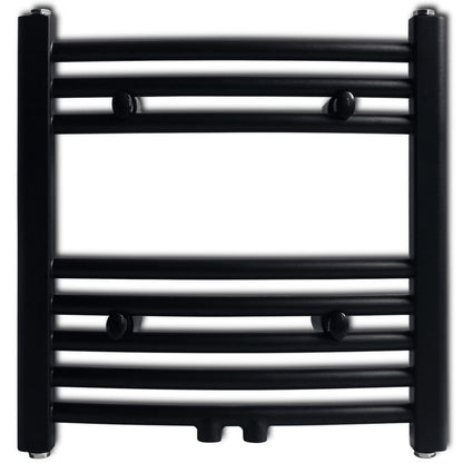 Radiatore Centrale Portasciugamano Curvo Nero 480 x 480 mm | homemem39