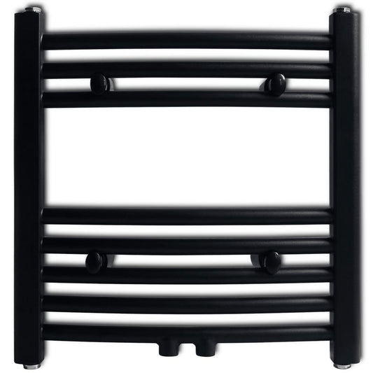 Radiatore Centrale Portasciugamano Curvo Nero 480 x 480 mm | homemem39
