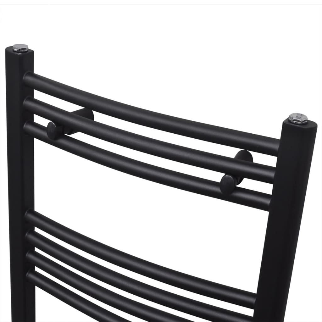 Radiatore Centrale Portasciugamano Curvo Nero 480 x 480 mm | homemem39
