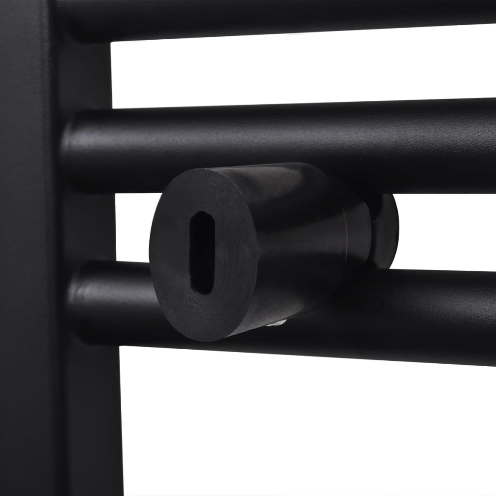 Radiatore Centrale Portasciugamano Curvo Nero 480 x 480 mm | homemem39