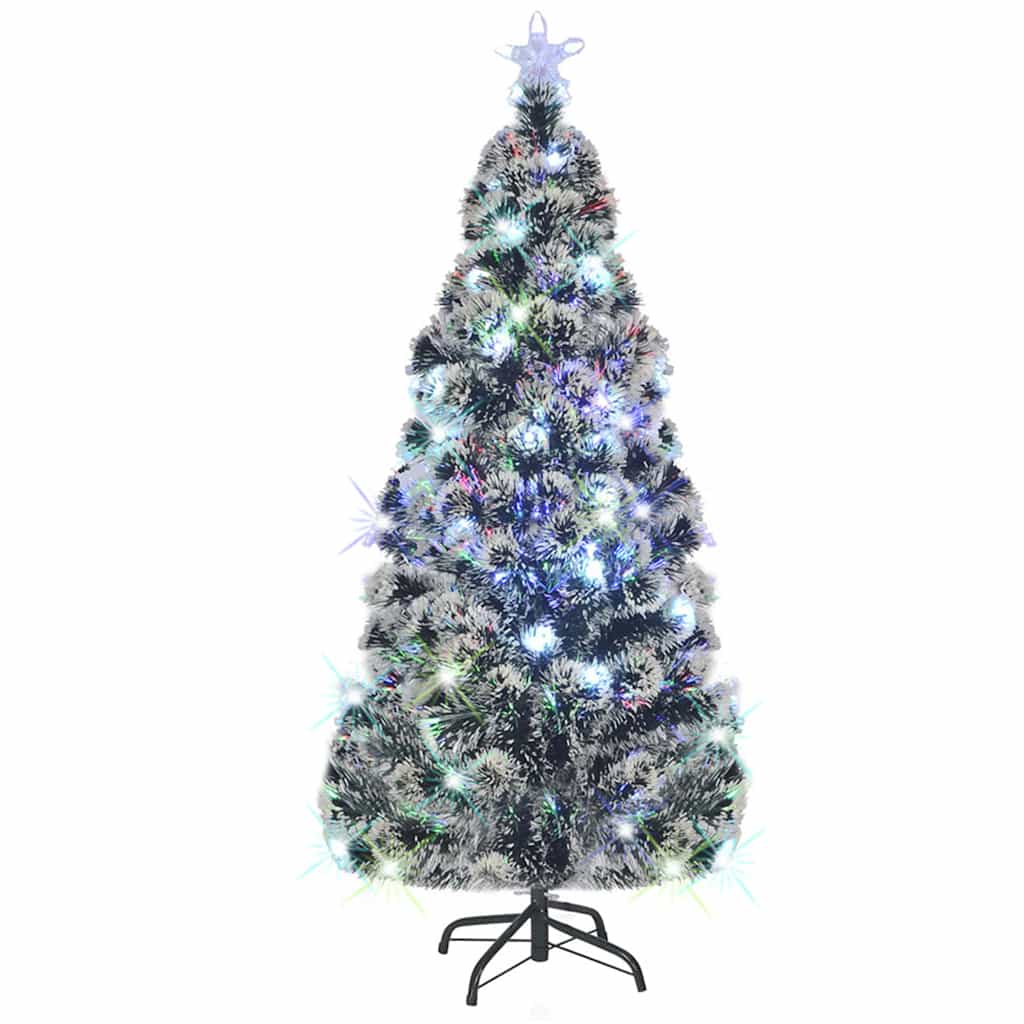 Albero di Natale Preilluminato con Supporto e LED 150 cm Fibra Ottica