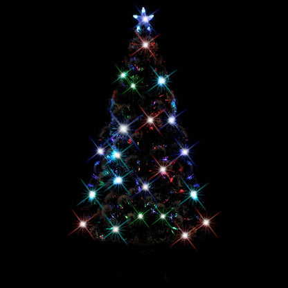 Albero di Natale Preilluminato con Supporto e LED 150 cm Fibra Ottica