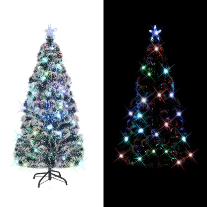 Albero di Natale Preilluminato con Supporto e LED 180 cm Fibra Ottica