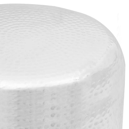 Sgabello/Tavolino Laterale in Alluminio Battuto Argento - homemem39