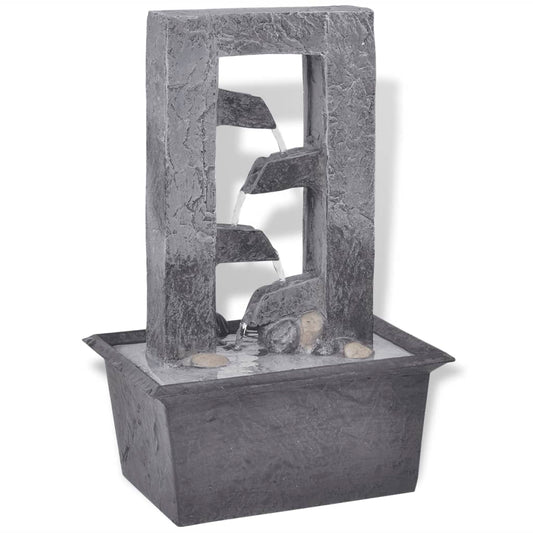 Zimmerbrunnen mit LED aus Polyresin