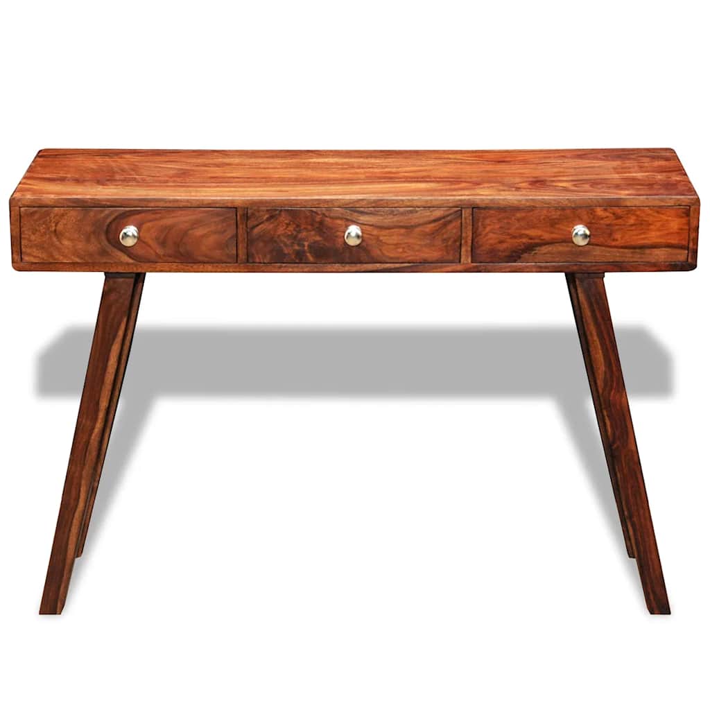 Tavolo Consolle con 3 Cassetti 76 cm Legno Massello di Acacia