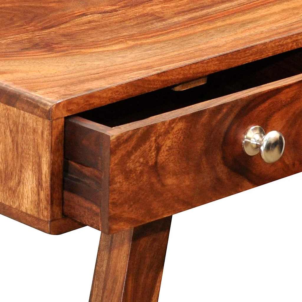 Tavolo Consolle con 3 Cassetti 76 cm Legno Massello di Acacia
