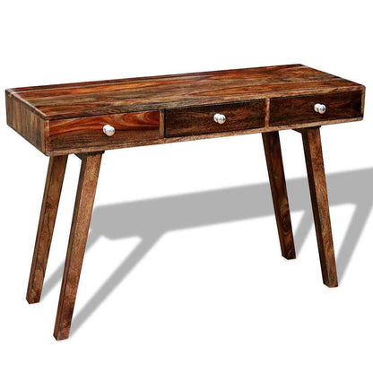 Tavolo Consolle con 3 Cassetti 76 cm Legno Massello di Acacia - homemem39