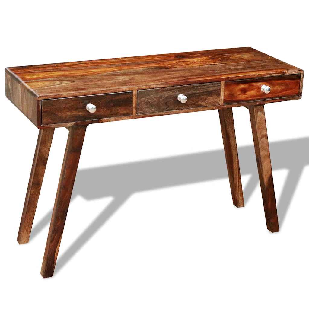 Tavolo Consolle con 3 Cassetti 76 cm Legno Massello di Acacia - homemem39