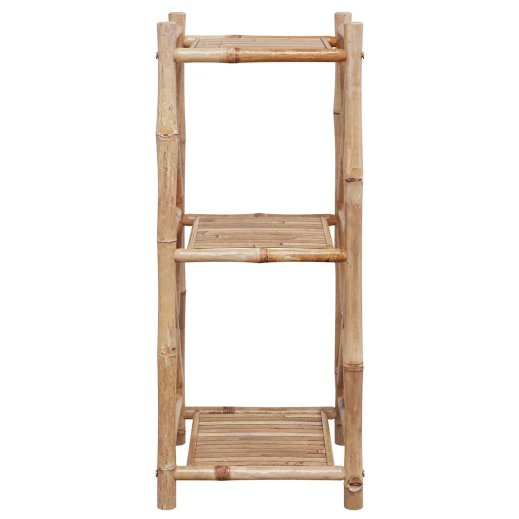 Scaffale a 3 Piani Quadrati in Legno di Bambù