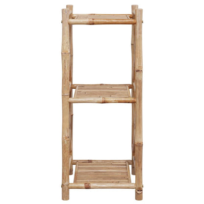 Scaffale a 3 Piani Quadrati in Legno di Bambù