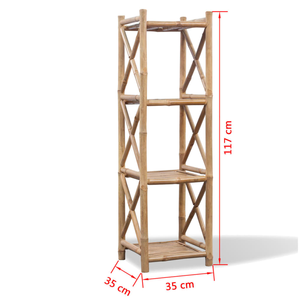 Scaffale a 4 Piani in Legno di Bambù | homemem39