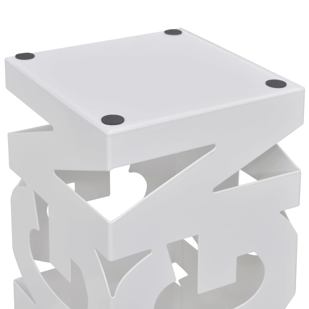 Portaombrelli Bastoni Passeggio Quadrato Acciaio 48,5 cm Bianco | homemem39