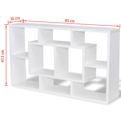 Espositore da Parete Galleggiante 8 Scomparti Bianco | homemem39