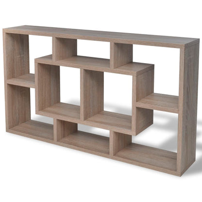 Espositore da Parete Pensile 8 Scomparti Color Rovere | homemem39