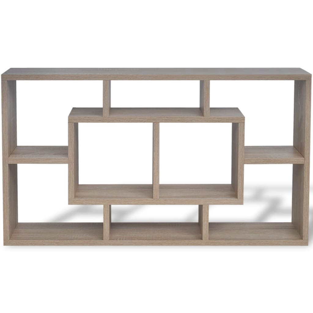 Espositore da Parete Pensile 8 Scomparti Color Rovere | homemem39