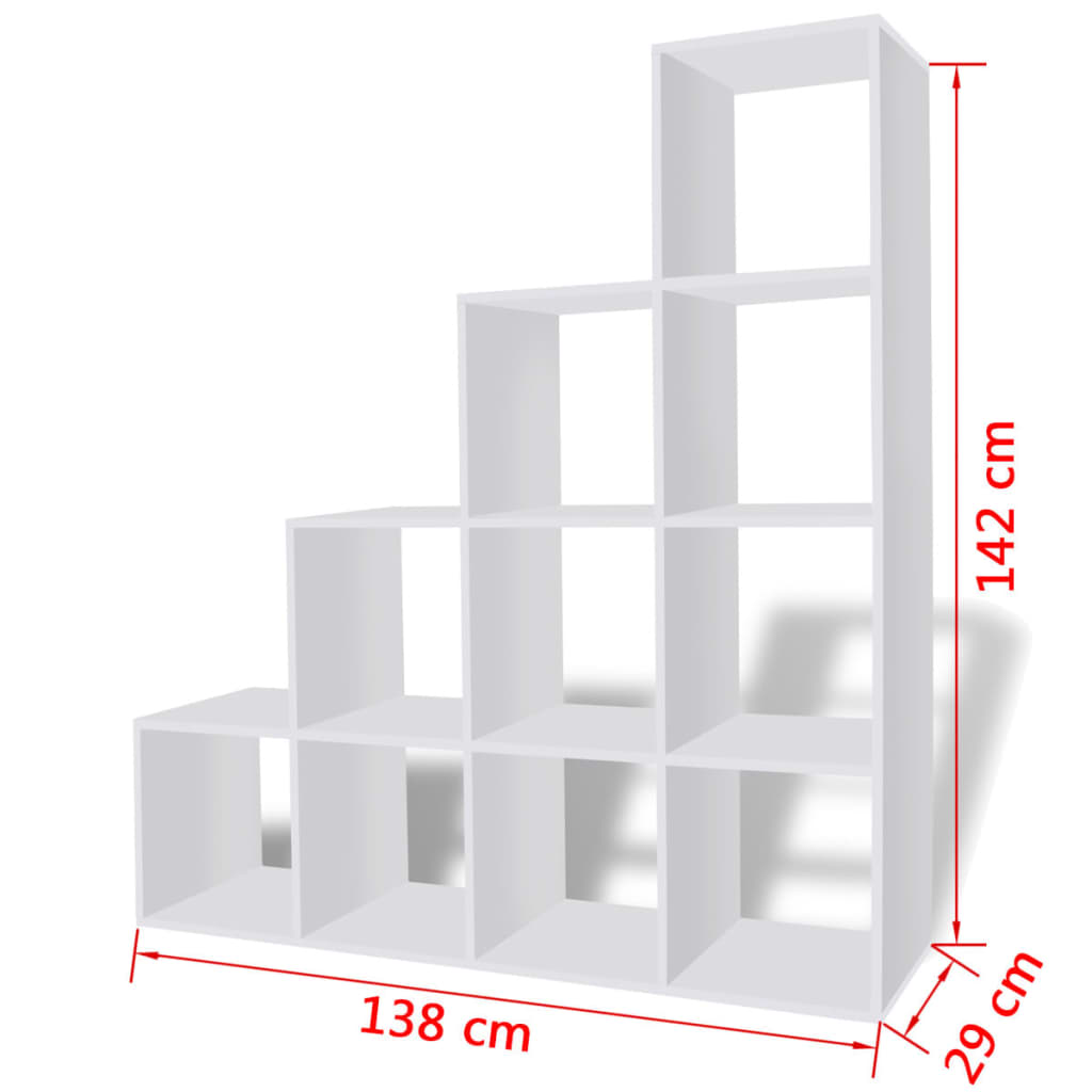 Libreria / Scaffale Espositore a Scala 142 cm Bianco | homemem39
