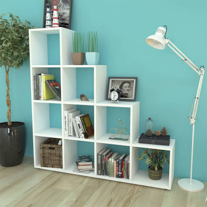 Libreria / Scaffale Espositore a Scala 142 cm Bianco | homemem39