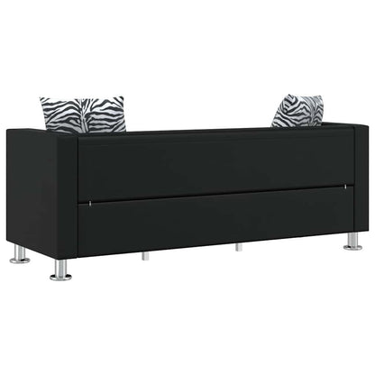 Set Divani a 3 e a 2 Posti in Similpelle Nero