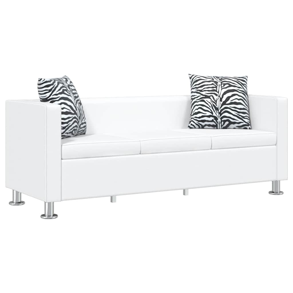 Set Divani a 2 e a 3 Posti in Similpelle Bianco