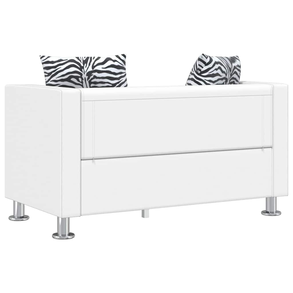 Set Divani a 2 e a 3 Posti in Similpelle Bianco
