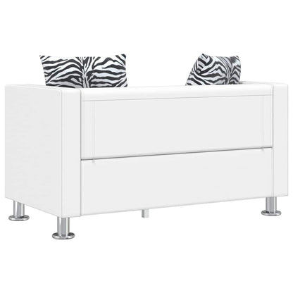 Set Divani a 2 e a 3 Posti in Similpelle Bianco