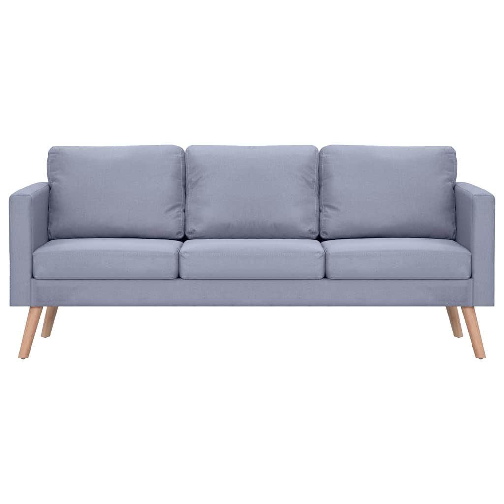 Set Divani a 2 e a 3 Posti in Tessuto Grigio Chiaro