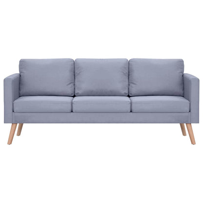 Set Divani a 2 e a 3 Posti in Tessuto Grigio Chiaro