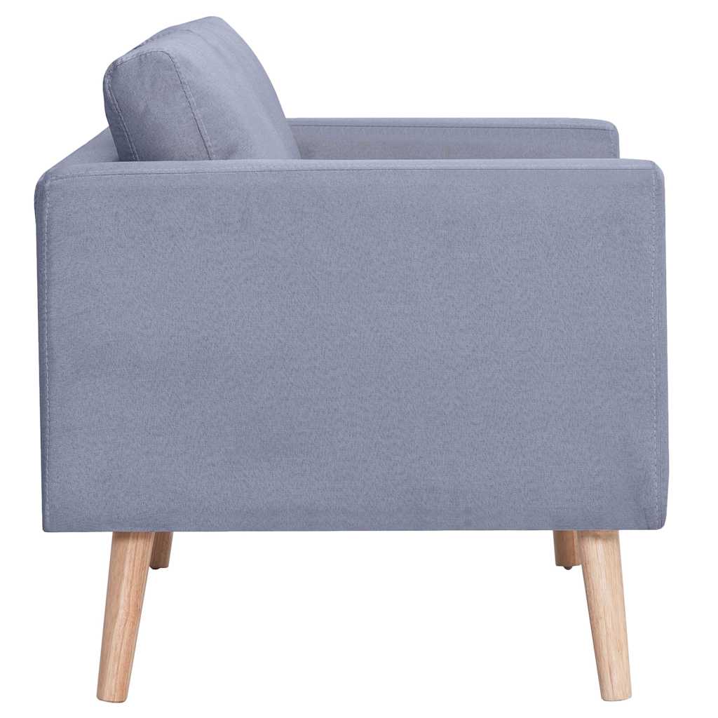 Set Divani a 2 e a 3 Posti in Tessuto Grigio Chiaro