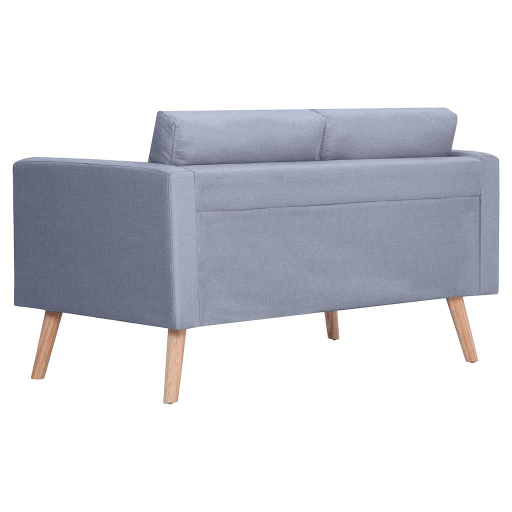 Set Divani a 2 e a 3 Posti in Tessuto Grigio Chiaro