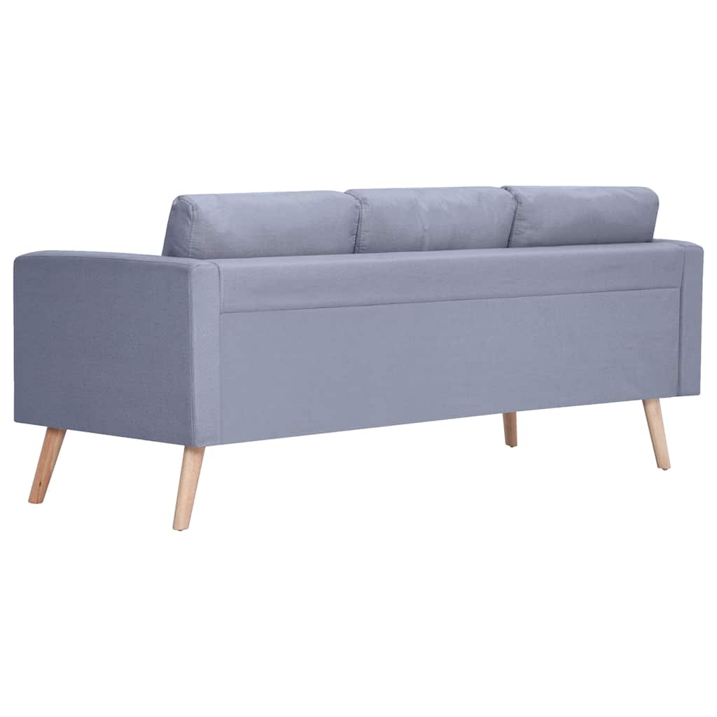 Set Divani a 2 e a 3 Posti in Tessuto Grigio Chiaro