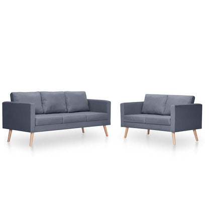 Set Divani a 2 e a 3 Posti in Tessuto Grigio Scuro - homemem39