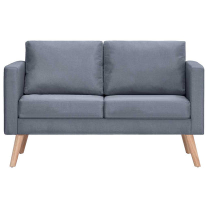 Set Divani a 2 e a 3 Posti in Tessuto Grigio Scuro
