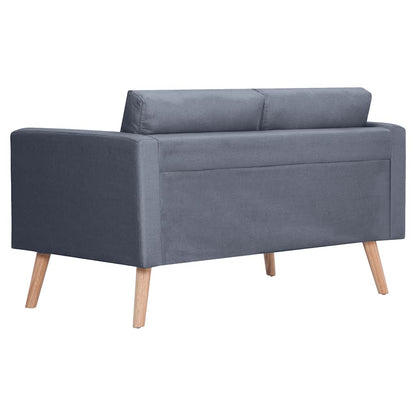 Set Divani a 2 e a 3 Posti in Tessuto Grigio Scuro