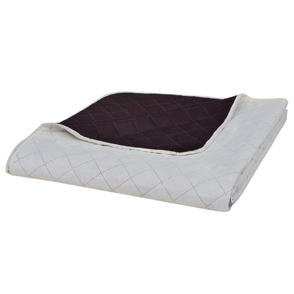 Beige/Brown Reversible Bedspread 220 x 240 cm