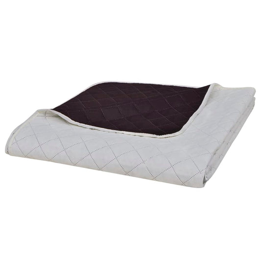 Beige/Brown Reversible Bedspread 220 x 240 cm