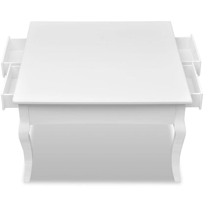 Tavolino da Salotto con 4 Cassetti Bianco | homemem39