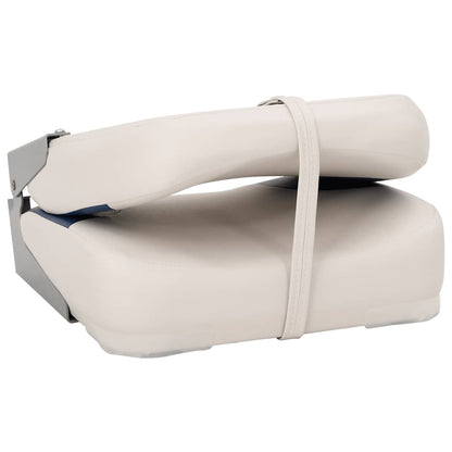 Set di 2 Sedili Pieghevoli per Barca con Cuscino Blu-Bianco