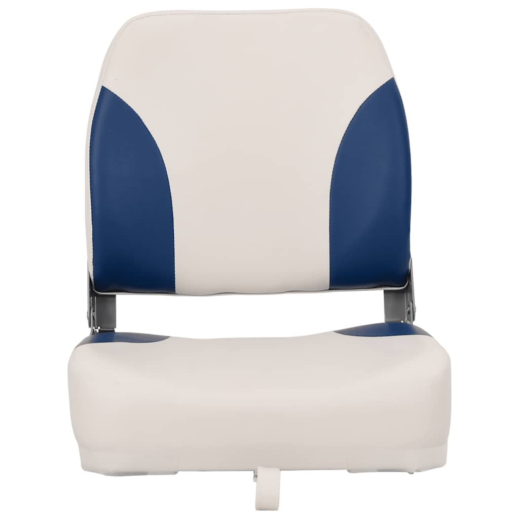 Set di 2 Sedili Pieghevoli per Barca con Cuscino Blu-Bianco