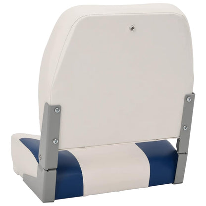 Set di 2 Sedili Pieghevoli per Barca con Cuscino Blu-Bianco
