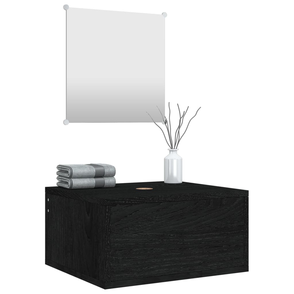 Set Mobili da Bagno 2 pz Nero in Legno Multistrato | homemem39