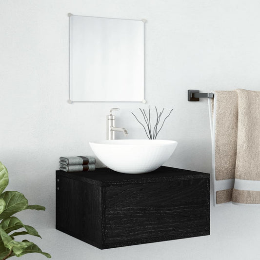 Set Mobili da Bagno 2 pz Nero in Legno Multistrato | homemem39